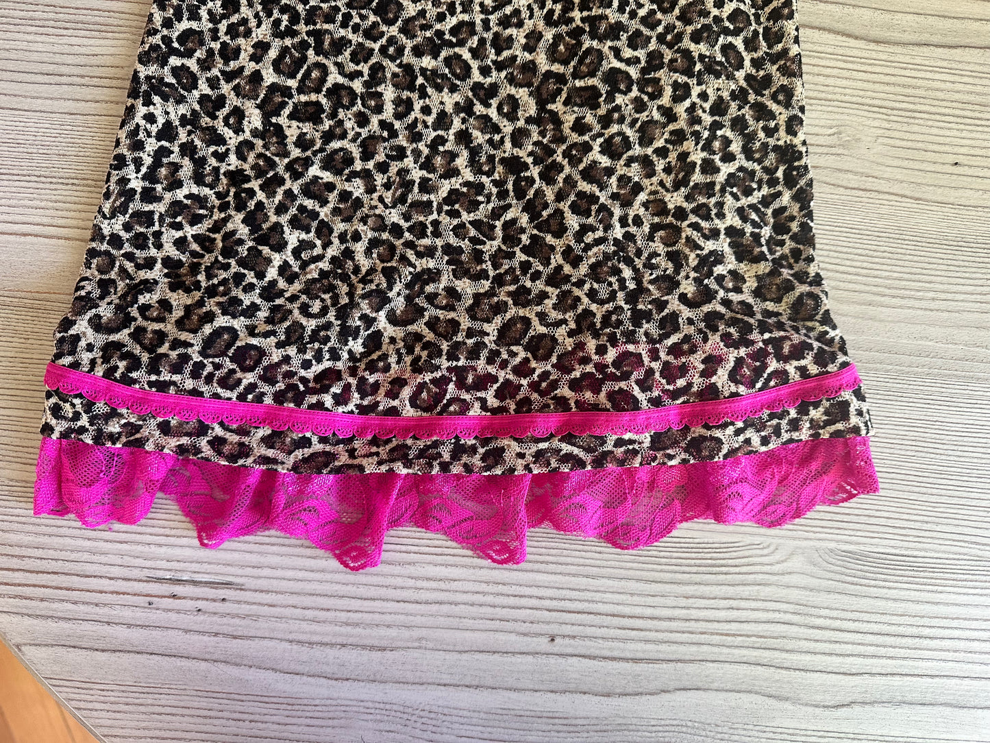Leopard and pink lace, Cinema Etoile lace slip dress (S)š¬š