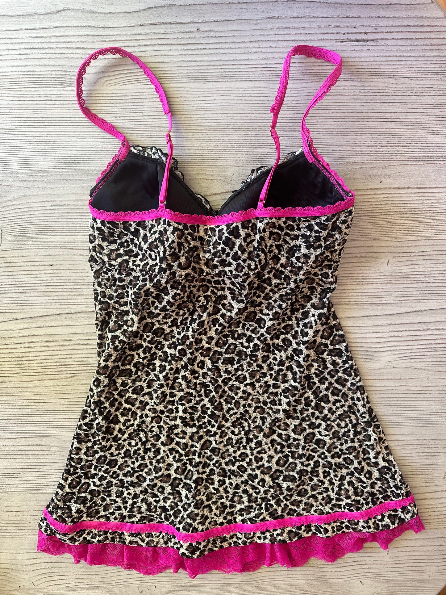 Leopard and pink lace, Cinema Etoile lace slip dress (S)š¬š