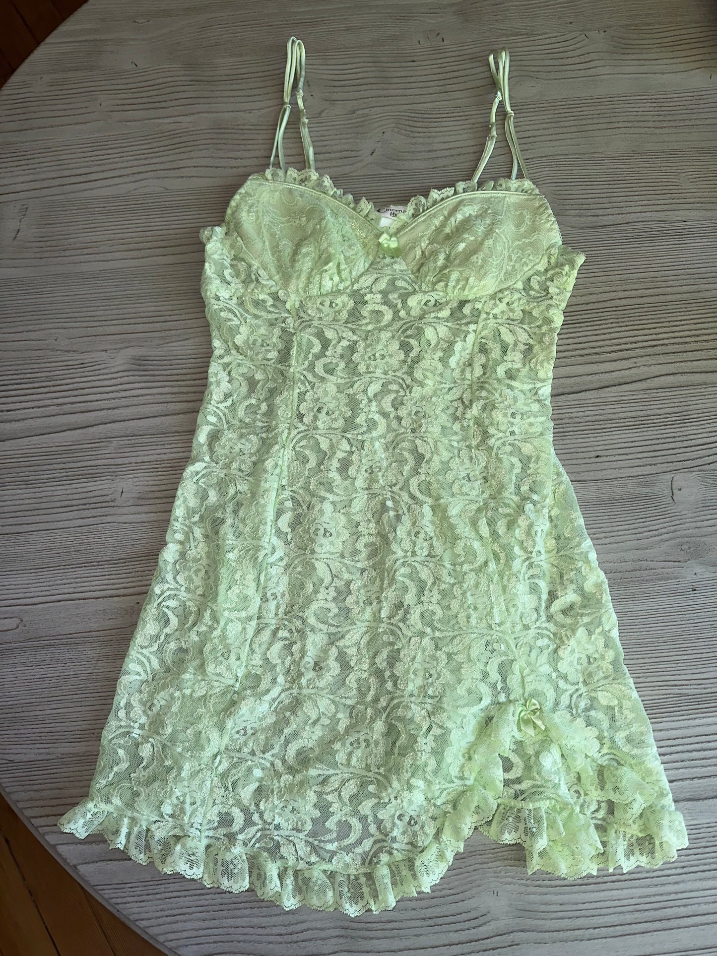 Mint green Cinema Etoile lace slip dress (M)🥝