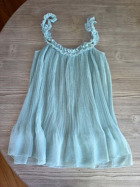 Vintage Victoria’s Secret ruffle chiffon baby blue nightgown (S)🫐