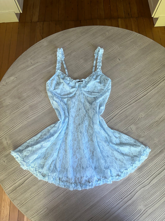 Pinterest famous Cinema Etoile baby blue slip dress(L/XL)🤍✨