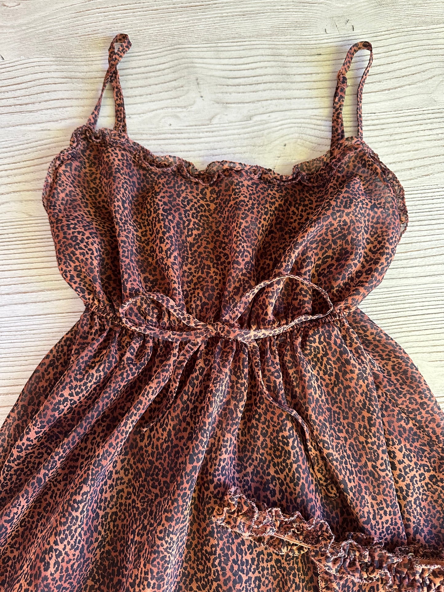 Victoria’s Secret leopard print ruffle dress(S)🤍