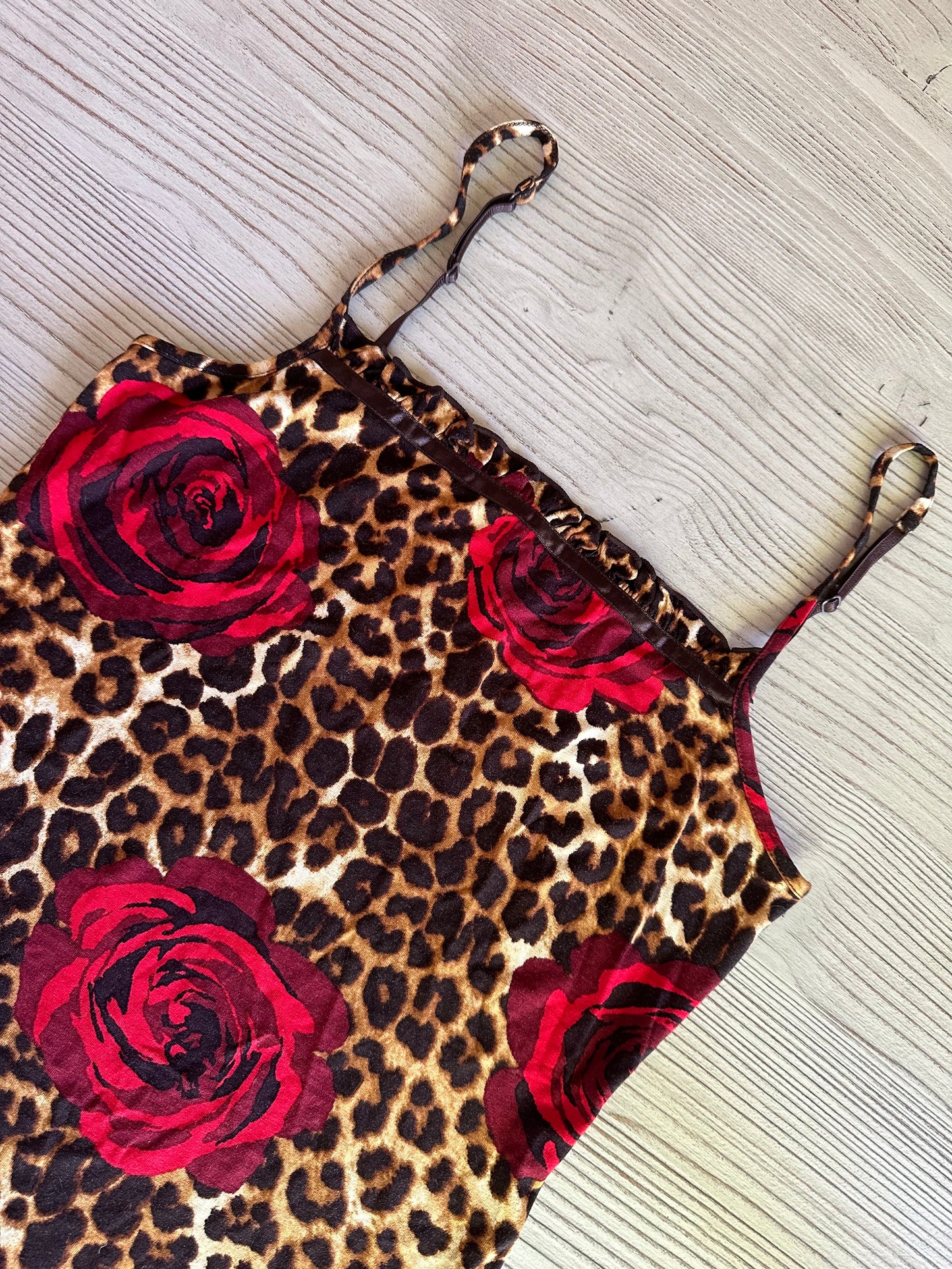 Vintage 2 piece leopard and roses set🐆🌹(XS,M)