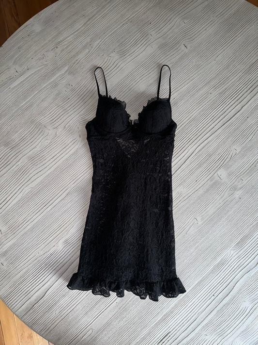 Victoria’s Secret black lace slip dress(XS)🖤